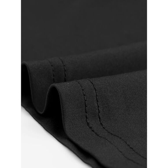 Plus Size Blouse Long Sleeve T-Shirt Notched Neck Loose Casual Top Black - Picture 5 of 5